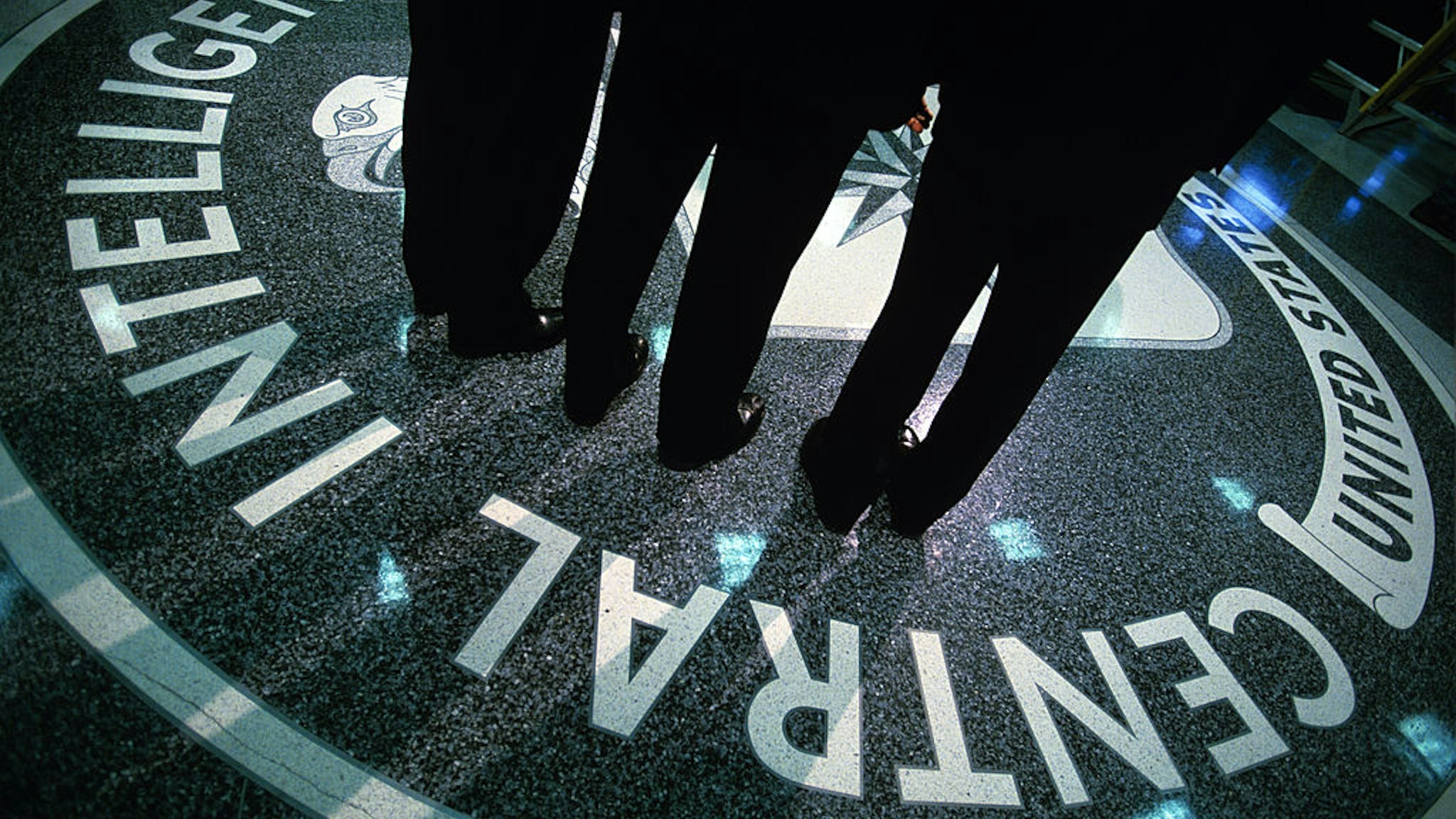 LANGLEY, VA - JULY 9: The CIA symbol is shown on the floor of CIA Headquarters, July 9, 2004 at CIA headquarters in Langley, Virginia. Earlier today the Senate Intelligence Committee released its report on the numerous failures in the CIA reporting of alleged Iraqi weapons of mass destruction.