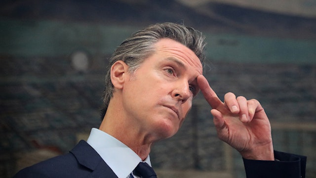 OAKLAND , CA - AUGUST 10: OAKLAND, CA - MAY 10: California Governor Gavin Newsom is photographed during a press conference at The Unity Council on Monday, May 10, 2021, in Oakland, Calif. Newsom announced a $100 billion California Comeback Plan to aid in the state"u2019s recovery.
