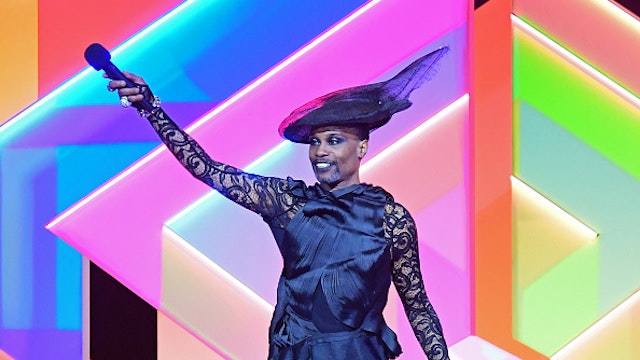 Billy Porter presents the award for International Group during the Brit Awards 2021 at the O2 Arena, London. Picture date: Tuesday May 11, 2021.