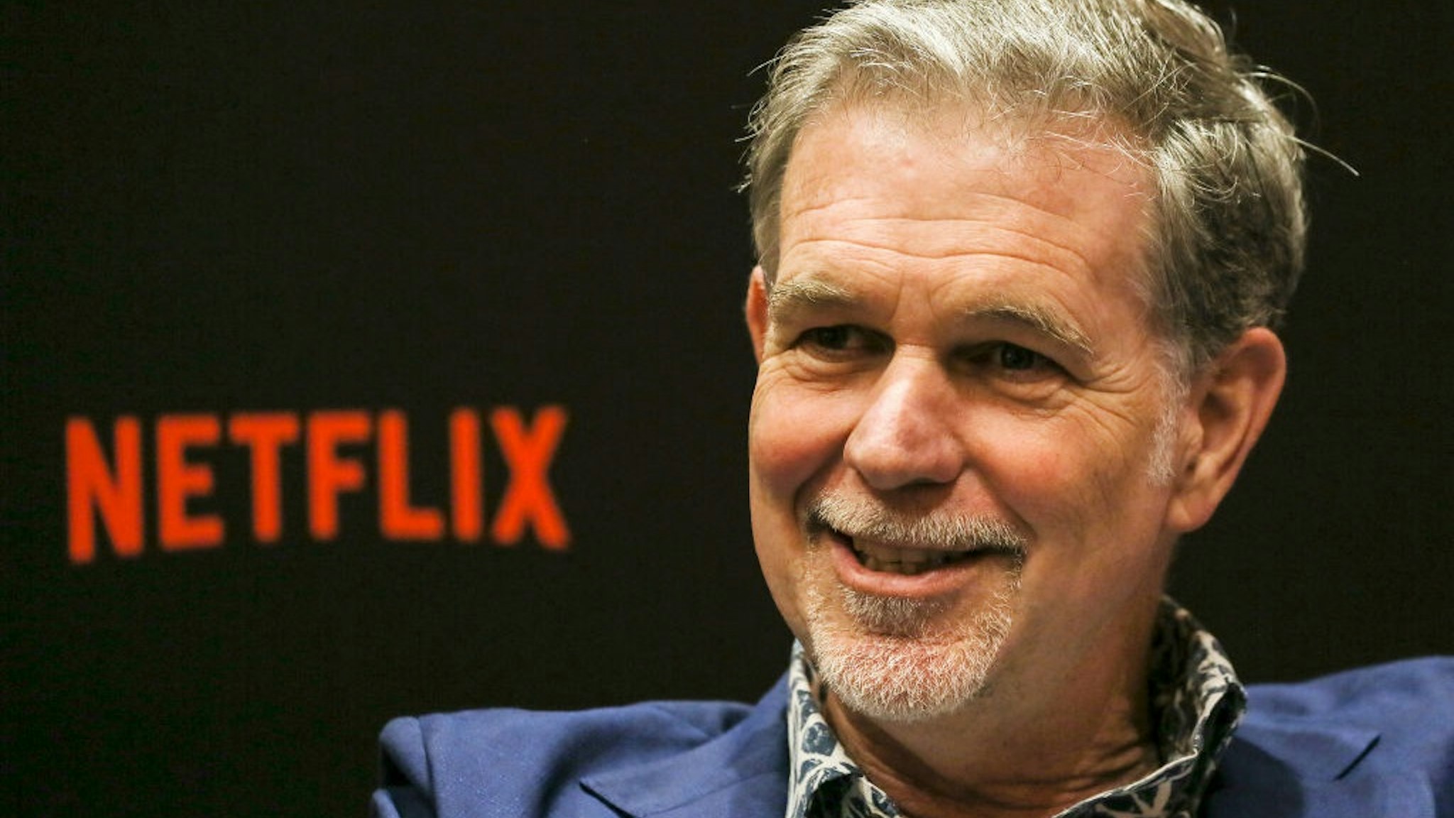 SINGAPORE - NOVEMBER 09: Netflix CEO Reed Hastings speaks during an interview on day two of the Netflix See What's Next: Asia event at the Marina Bay Sands on November 9, 2018 in Singapore.