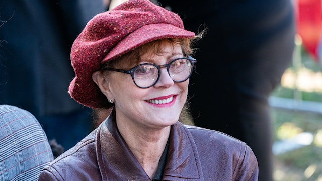 Actress Susan Sarandon attends a rally with Senator Bernie Sanders, an independent from Vermont and 2020 presidential candidate, in the Queens borough of New York, U.S., on Saturday, Oct. 19, 2019. Sanders, weeks after a heart attack that threatened to derail his campaign, is resetting his presidential bid on Saturday with a New York City rally and the endorsement of influential Representative Alexandria Ocasio-Cortez.
