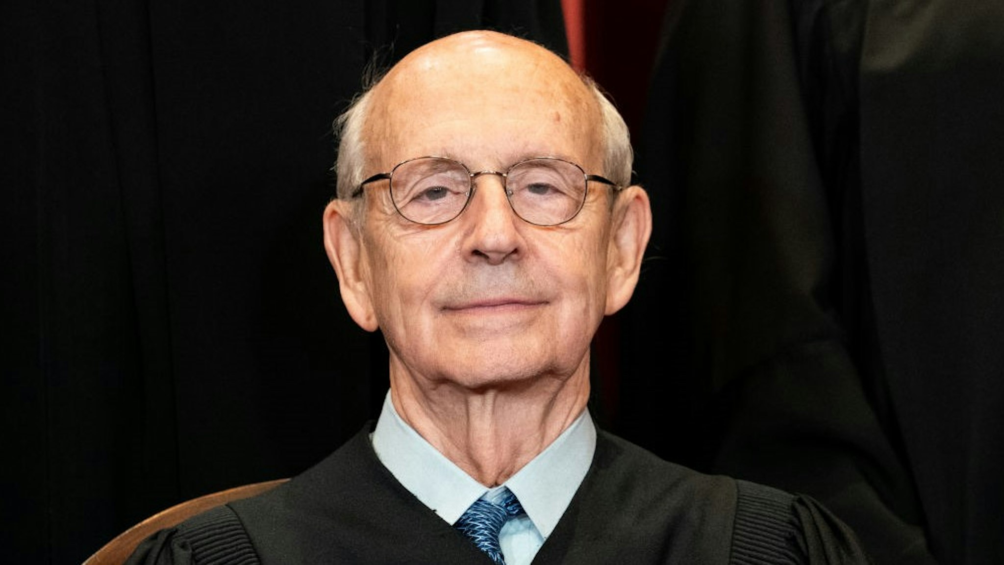 Stephen Breyer, associate justice of the U.S. Supreme Court, during the formal group photograph at the Supreme Court in Washington, D.C., U.S., on Friday, April 23, 2021. Amy Coney Barrett's confirmation by the Senate last year was a touchstone accomplishment for Donald Trump and congressional Republicans that solidified a 6-3 conservative majority on the court just eight days before the U.S. held its presidential election. Photographer: