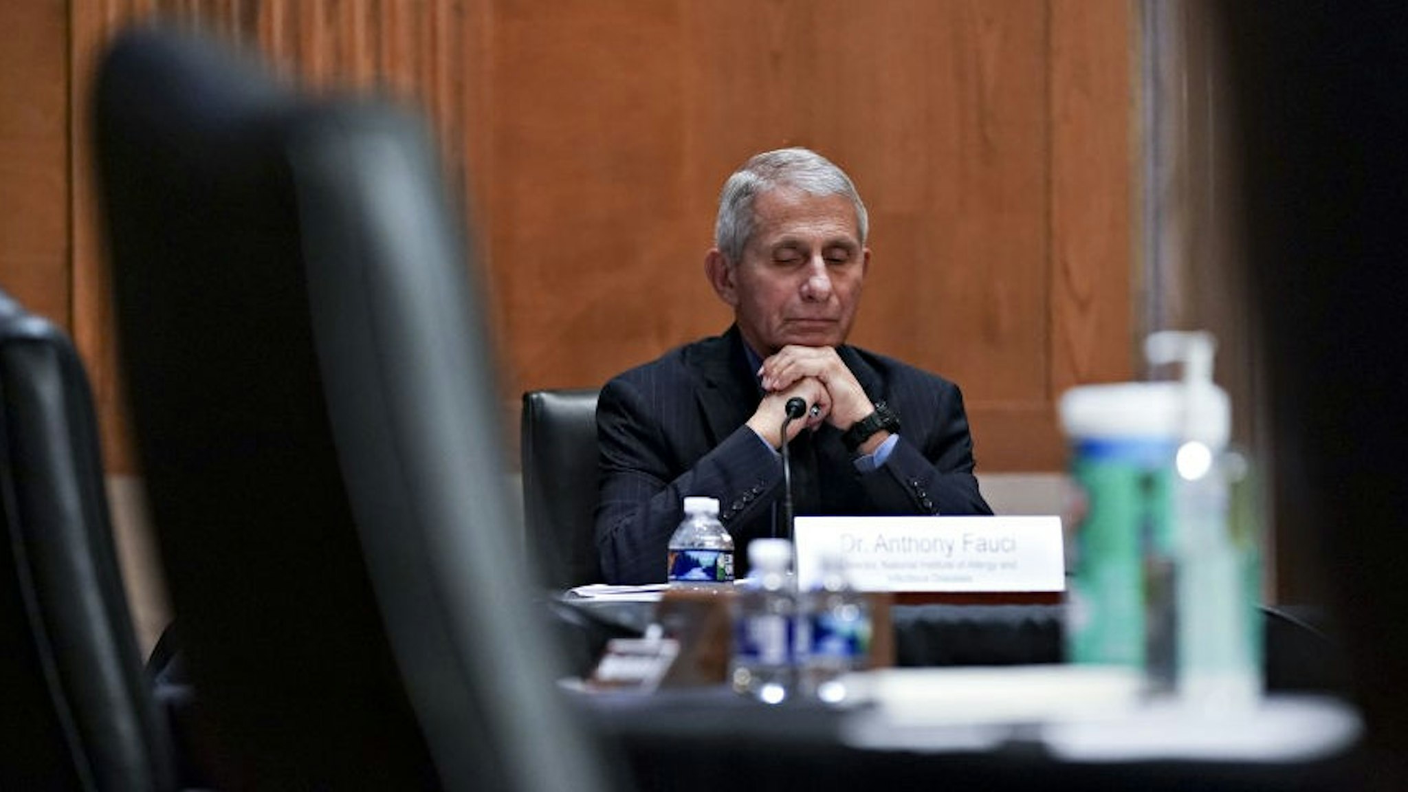 Anthony Fauci, director of the National Institute of Allergy and Infectious Diseases, waits to begin a Senate Appropriations Subcommittee hearing in Washington, D.C., U.S., on Wednesday, May 26, 2021. The hearing is titled "National Institutes of Health's FY22 Budget and the State of Medical Research." Photographer: