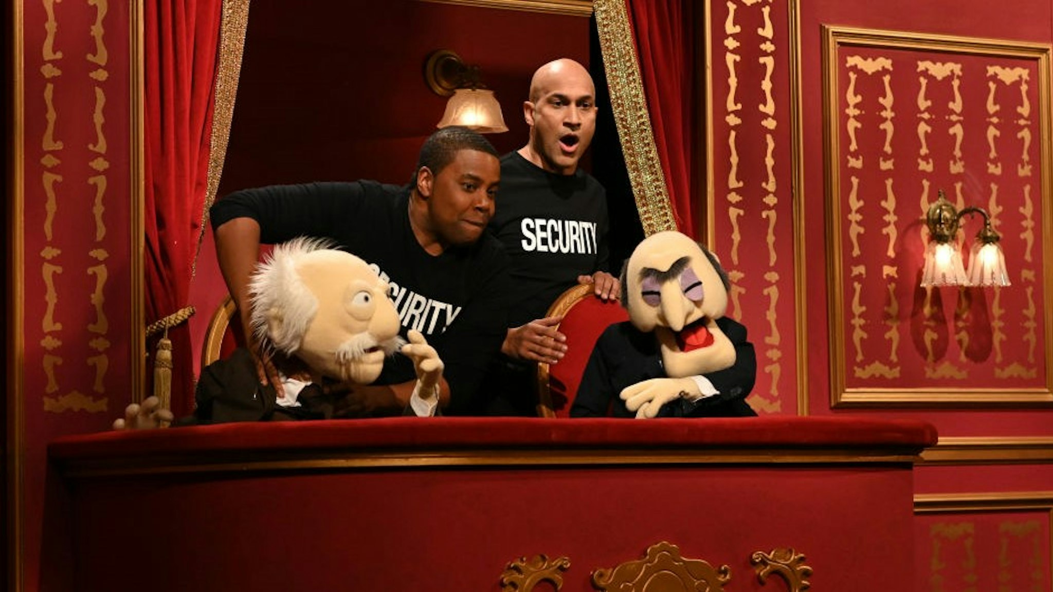 SATURDAY NIGHT LIVE -- "Keegan-Michael Key" Episode 1804 -- Pictured: (l-r) Kenan Thompson and host Keegan-Michael Key during the "Muppet Show" sketch on Saturday, May 15, 2021 -- (Photo By: