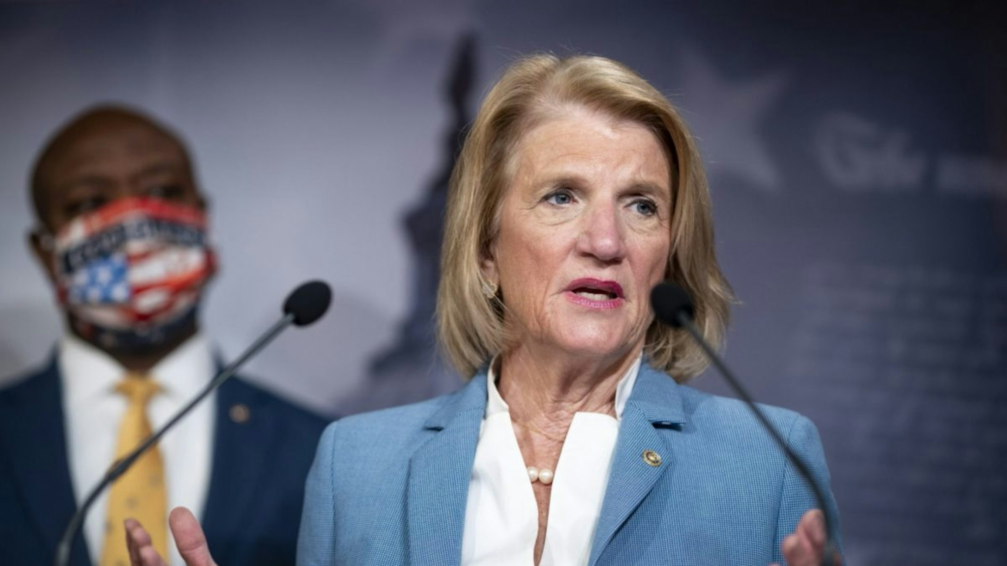 Senator Shelley Moore Capito, a Republican from West Virginia, speaks during a news conference at the U.S. Capitol in Washington, D.C., U.S., on Wednesday, June 17, 2020.