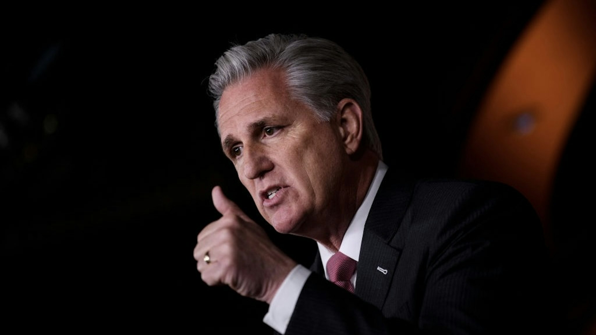 House Minority Leader Kevin McCarthy, Republican of California, speaks during his weekly press briefing on Capitol Hill, January 9, 2020, in Washington, DC. (Photo by Brendan Smialowski / AFP)