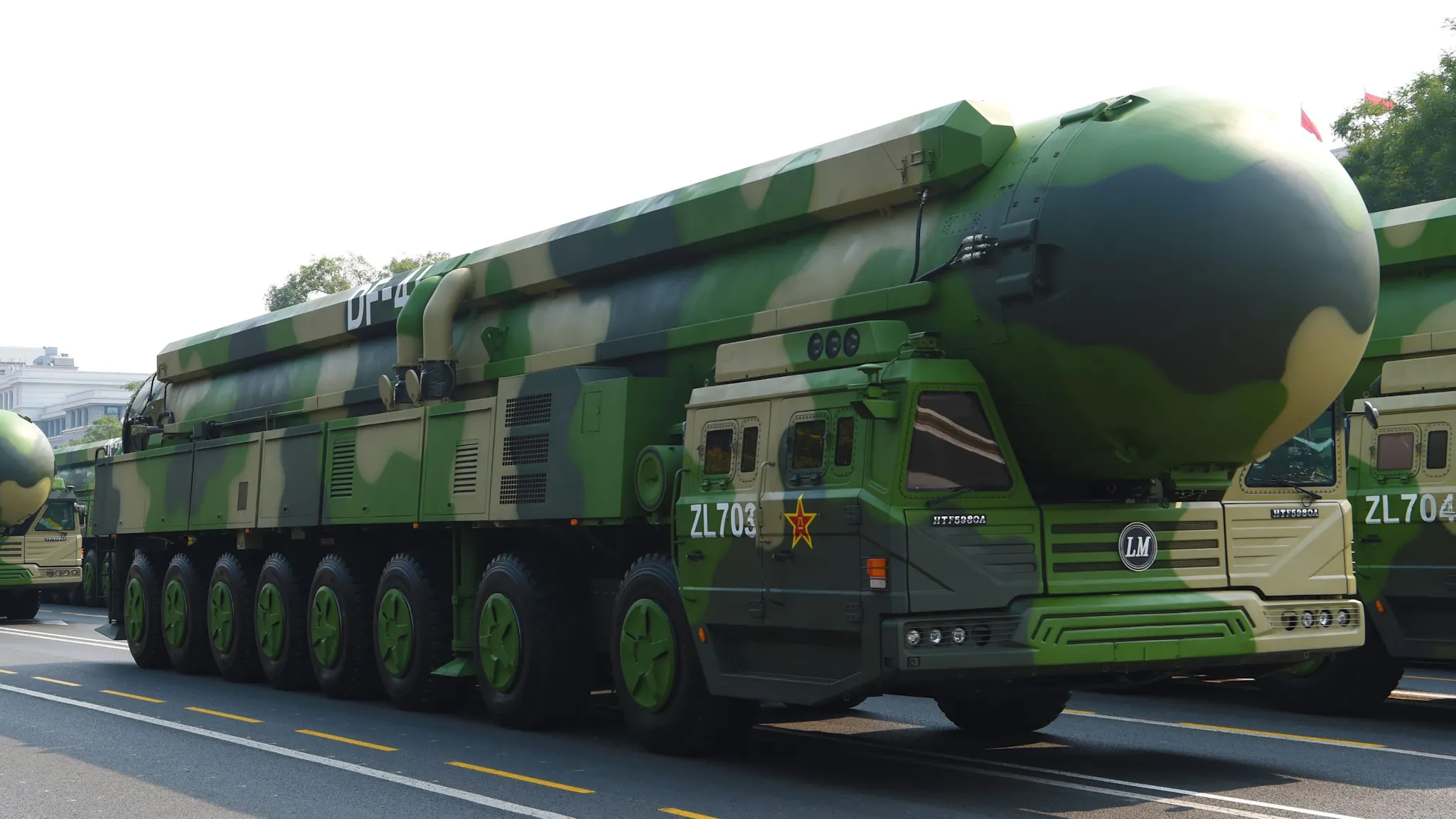 (PRC70Years)CHINA-BEIJING-NATIONAL DAY-CELEBRATIONS (CN) BEIJING, Oct. 1, 2019 -- The formation of Dongfeng-41 nuclear missiles takes part in a military parade celebrating the 70th anniversary of the founding of the People's Republic of China in Beijing, capital of China, Oct. 1, 2019.