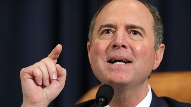 WASHINGTON, DC - NOVEMBER 21: House Intelligence Committee Chairman Rep. Adam Schiff (D-CA) delivers closing remarks at the end of an impeachment inquiry hearing in the Longworth House Office Building on Capitol Hill November 21, 2019 in Washington, DC. The committee heard testimony during the fifth day of open hearings in the impeachment inquiry against U.S. President Donald Trump, whom House Democrats say held back U.S. military aid for Ukraine while demanding it investigate his political rivals and the unfounded conspiracy theory that Ukrainians, not Russians, were behind the 2016 computer hacking of the Democratic National Committee.