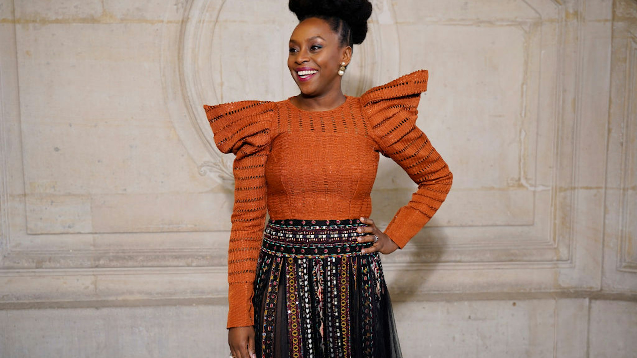 Chimamanda Ngozi Adichie attends the Dior Haute Couture Spring/Summer 2020 show as part of Paris Fashion Week on January 20, 2020 in Paris, France.
