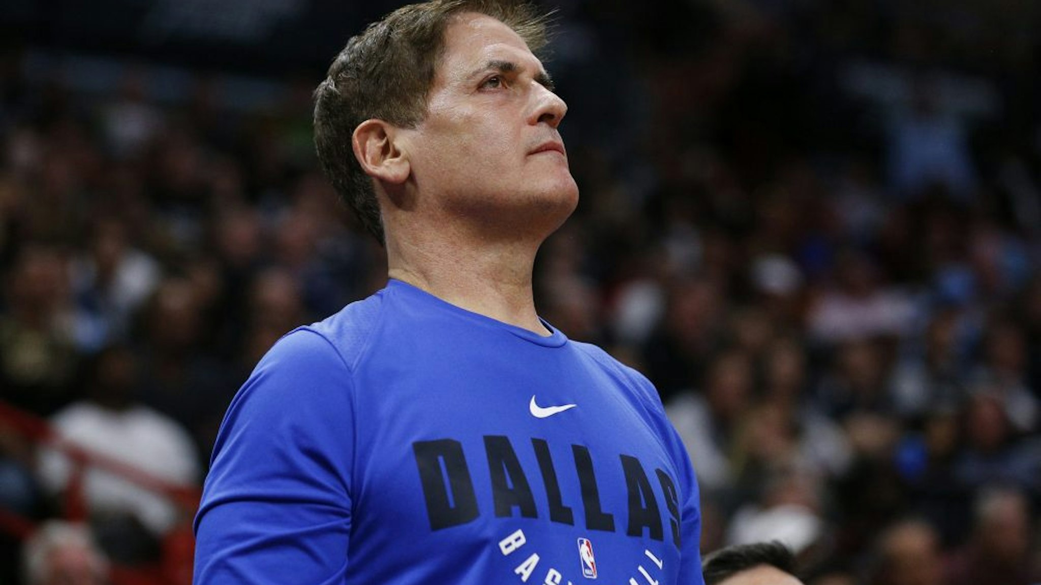 MIAMI, FLORIDA - FEBRUARY 28: Owner Mark Cuban of the Dallas Mavericks reacts against the Miami Heat during the second half at American Airlines Arena on February 28, 2020 in Miami, Florida.