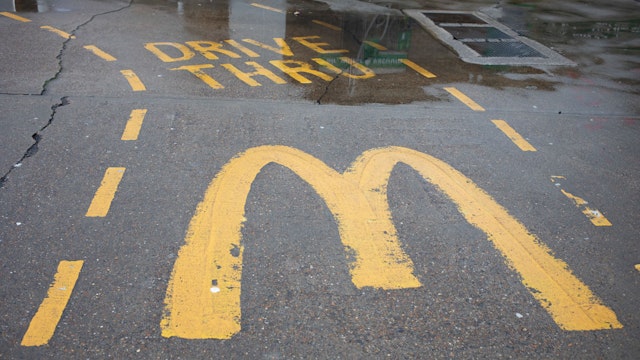 Drive through McDonalds on The Highway on 24th February 2020 in London, United Kingdom. A drive-through or drive-thru is a type of take-out service provided by a business that allows customers to purchase products without leaving their cars. The format was pioneered in the US and which has since spread to other countries. (photo by Mike Kemp/In PIctures via Getty Images)