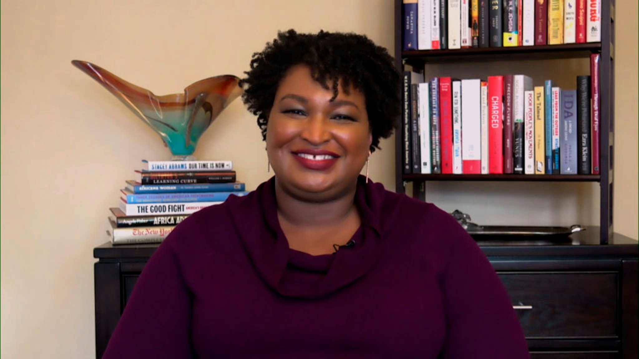 THE TONIGHT SHOW STARRING JIMMY FALLON -- Episode1345A -- Pictured in this screengrab: Politician Stacey Abrams during an interview on October 30, 2020 -- (Photo By: NBC/NBCU Photo Bank via Getty Images)