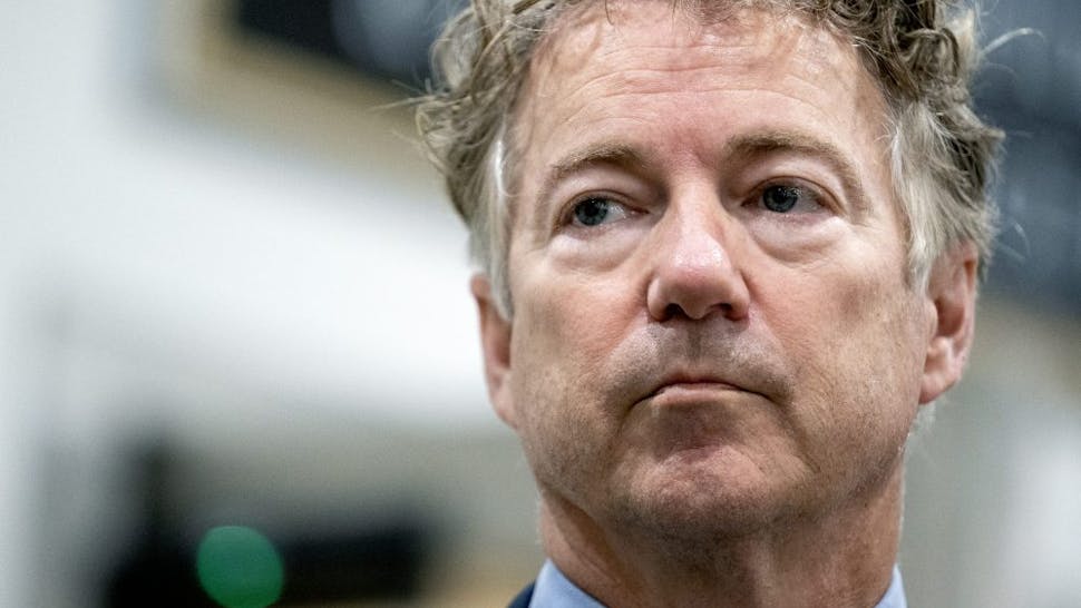 Rand Paul Senator Rand Paul, a Republican from Kentucky, speaks to members of the media in the Senate Subway of the U.S. Capitol in Washington, D.C., U.S., on Friday, May 28, 2021. President Biden will kick off congressional spending negotiations today when he sends lawmakers his full fiscal 2022 budget proposal, a document that's sure to trigger debates over the nation's fiscal health.