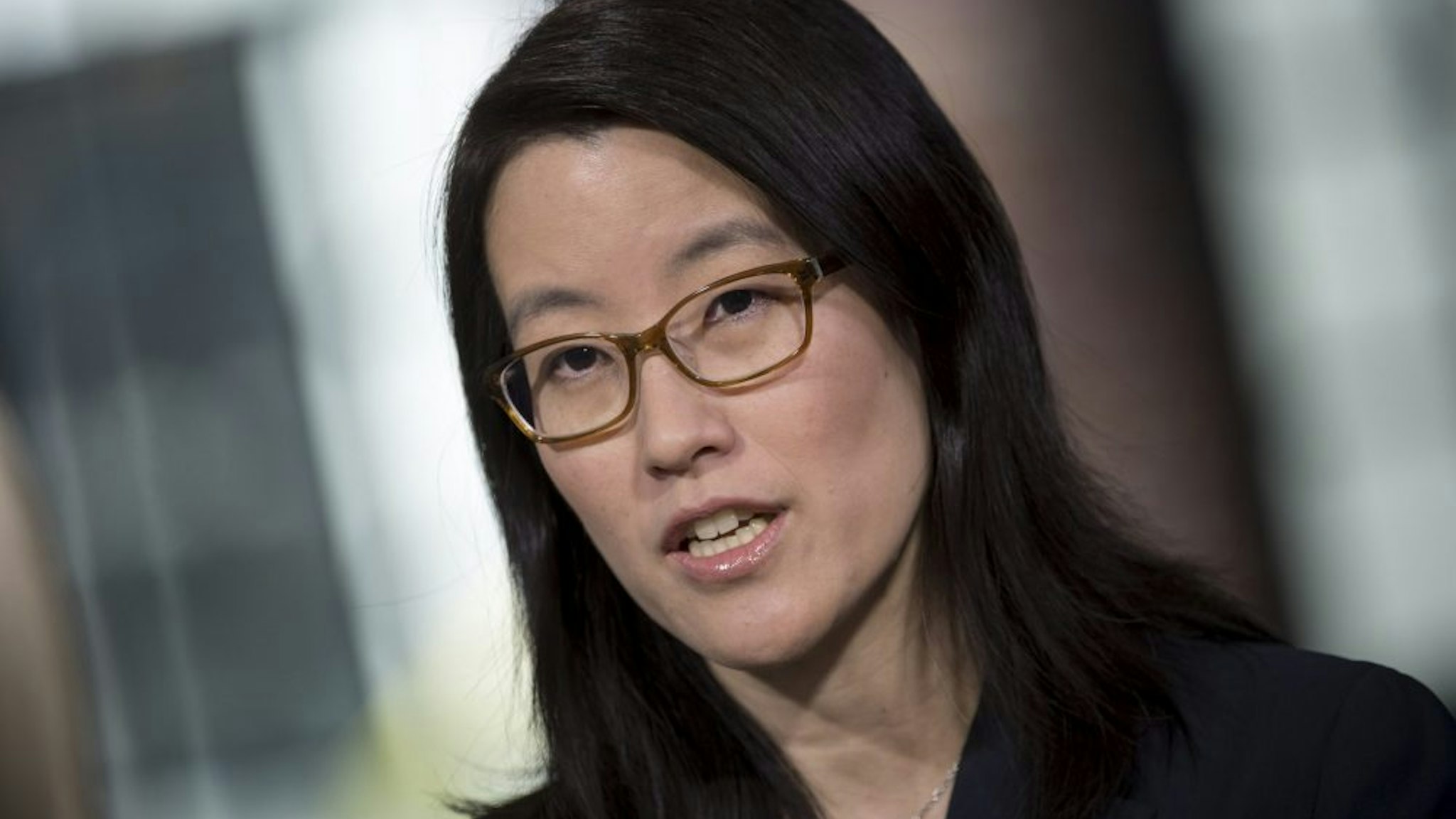 Ellen Pao, partner at Kapor Capital and former venture capitalist at Keiner Perkins Caufield, speaks during a Bloomberg Technology interview in San Francisco, California, U.S., on Thursday, April 20, 2017. Professor Anita Hill and Pao discussed harassment in the workplace, as well as diversity and gender equality.