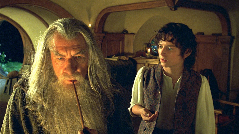 Academy Award? nominee Fran Walsh & Philippa Boyens & Peter Jackson for Best Adapted Screenplay in New Line Cinema's epic adventure, "The Lord of the Rings: The Fellowship of the Ring." Pictured is Best Supporting Actor nominee Ian McKellen (L) as Gandalf with Elijah Wood as Frodo. (Photo by New Line/WireImage)
