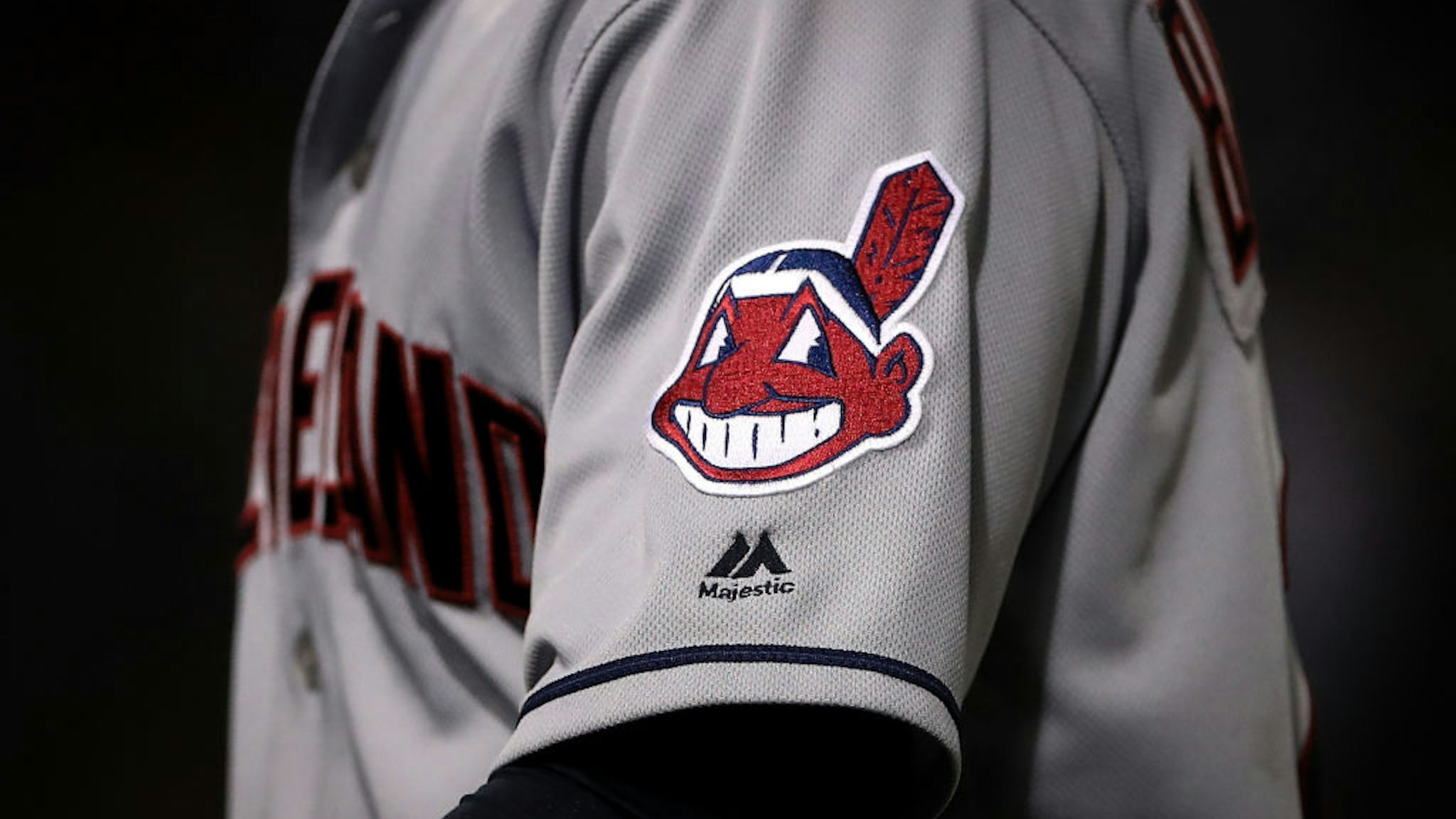 CHICAGO, IL - JUNE 11: A detail view of the "Chief Wahoo" Cleveland Indians logo on the uniform of Michael Brantley #23 during the game against the Chicago White Sox at Guaranteed Rate Field on June 11, 2018 in Chicago, Illinois. (Photo by Dylan Buell/Getty Images)