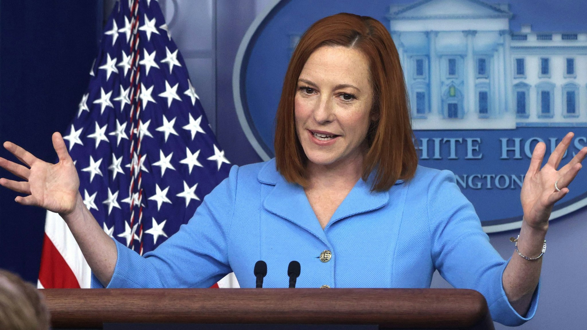 WASHINGTON, DC - JUNE 02: White House Press Secretary Jen Psaki speaks during a daily press briefing at the James Brady Press Briefing Room of the White House on June 2, 2021 in Washington, DC. Psaki held a daily news briefing to answer questions from members of the press.