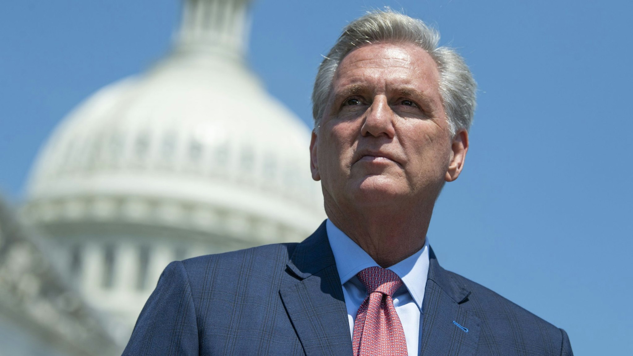 UNITED STATES - MAY 20 (FILE): House Minority Leader Kevin McCarthy, R-Calif., attends a news conference to highlight Cuban Independence Day outside the Capitol on Thursday, May 20, 2021.