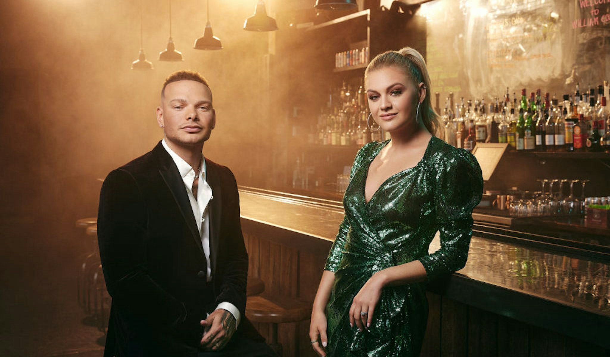 NASHVILLE, TENNESSEE - MAY 12: Kane Brown and Kelsea Ballerini pose during a host promo shoot for the 2021 CMT Music Awards on May 12, 2021 in Nashville, Tennessee. (Photo by John Shearer/2021 CMT Awards/Getty Images for CMT)
