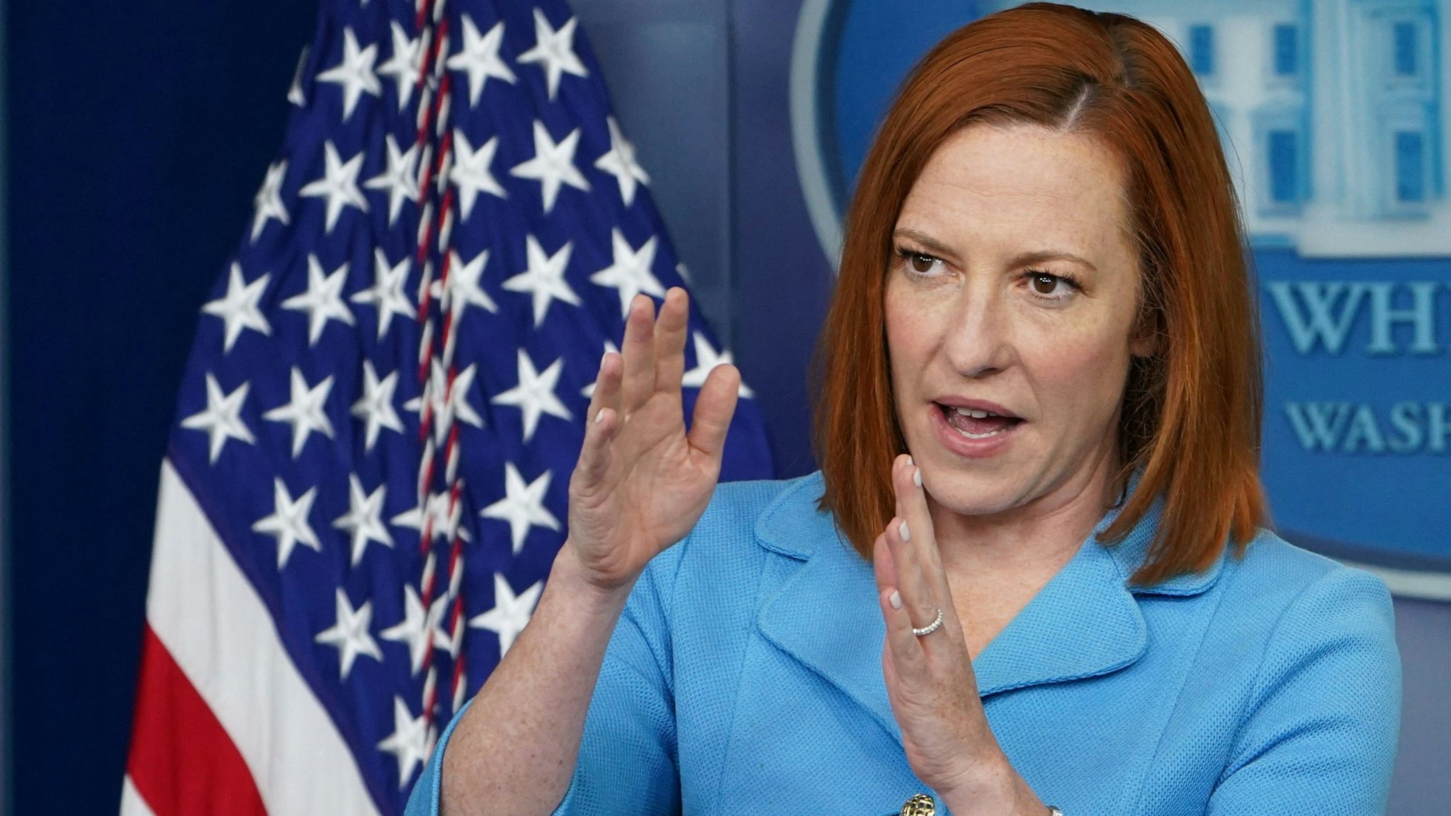 White House Press Secretary Jen Psaki holds a press briefing in the Brady Briefing Room of the White House in Washington, DC on June 2, 2021.