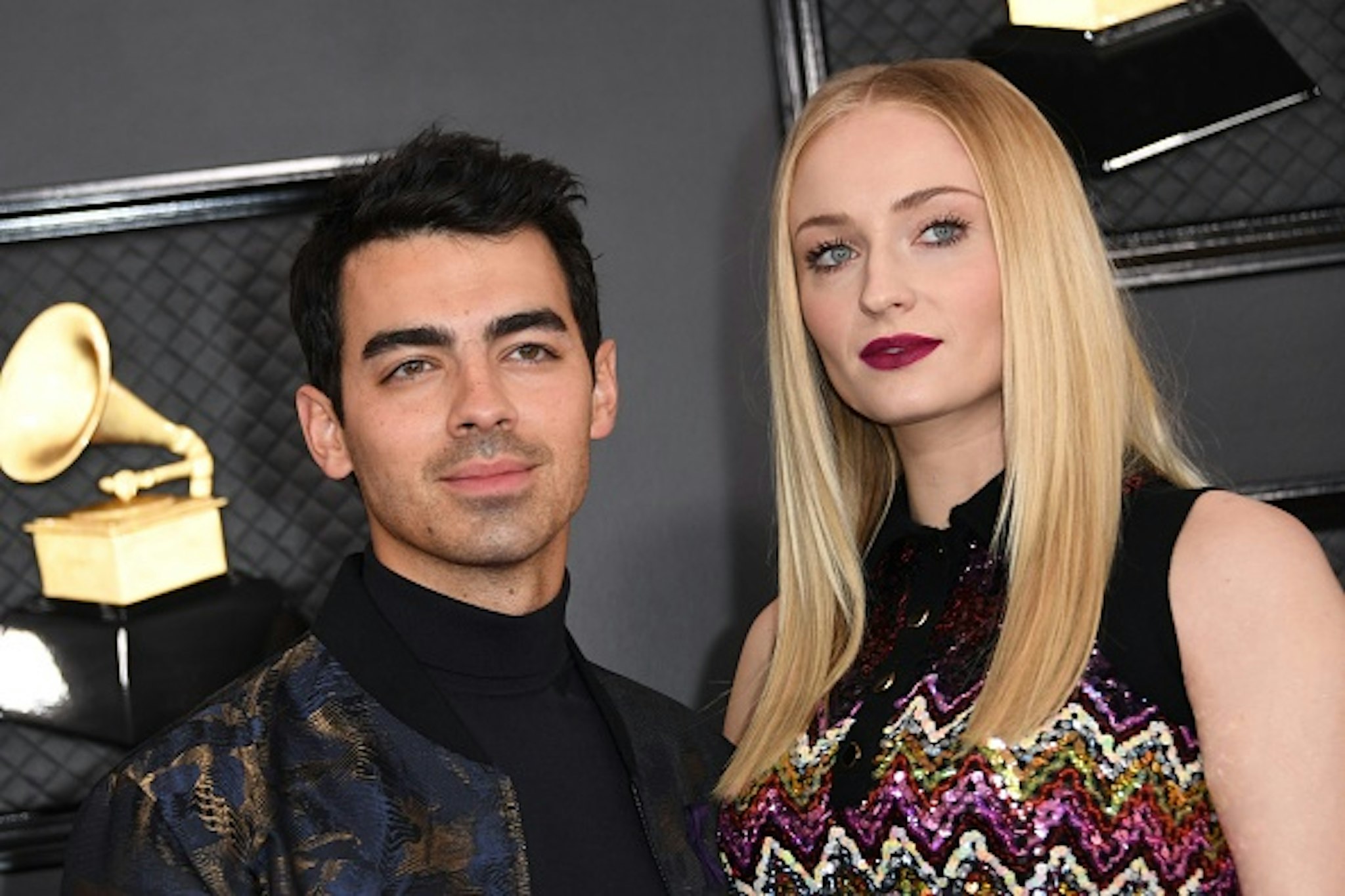 British actress Sophie Turner and her husband US singer Joe Jonas arrives for the 62nd Annual Grammy Awards on January 26, 2020, in Los Angeles.