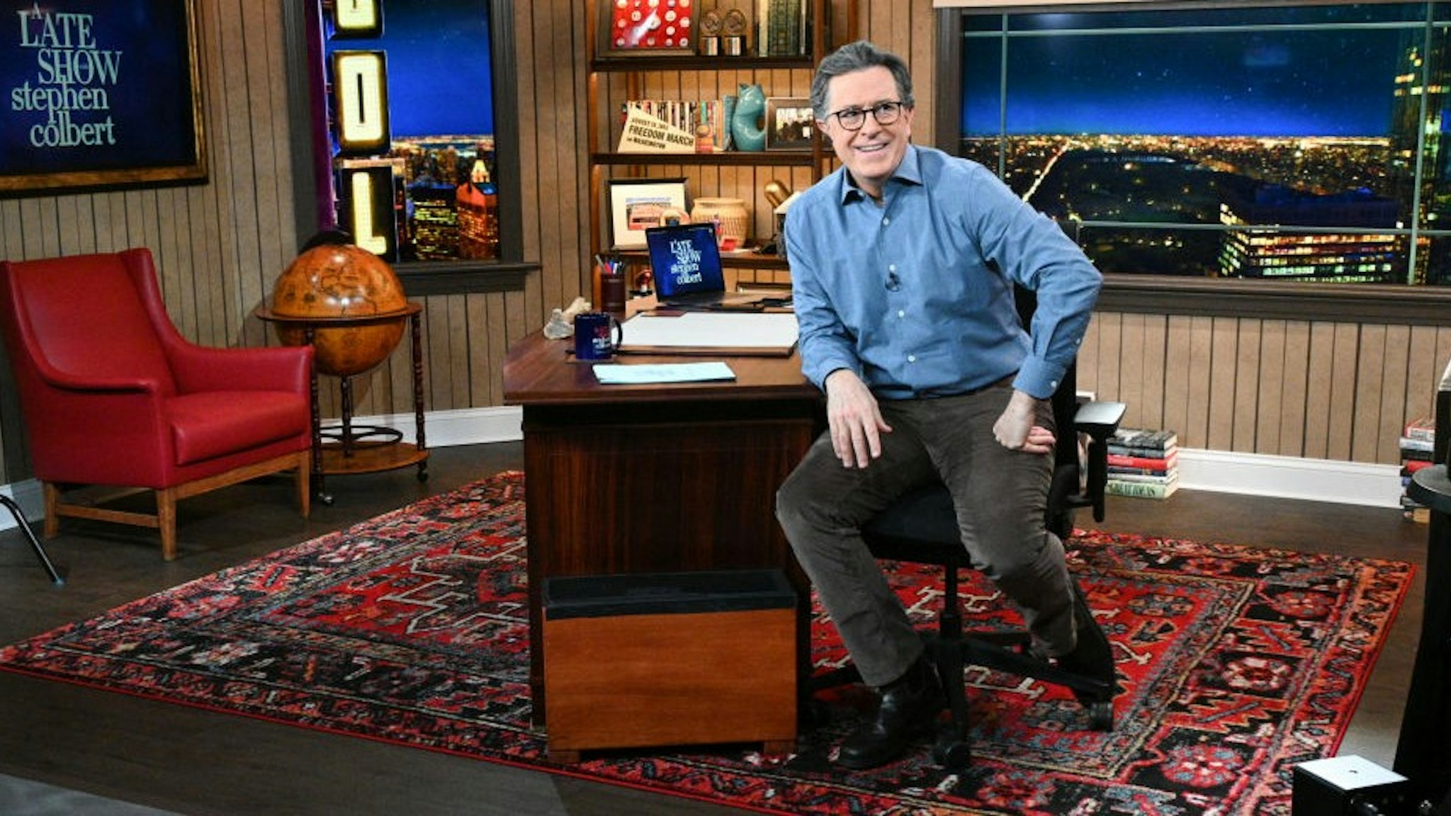 NEW YORK - DECEMBER 14: A Late Show with Stephen Colbert during Monday's December 14 2020 show. (Photo by