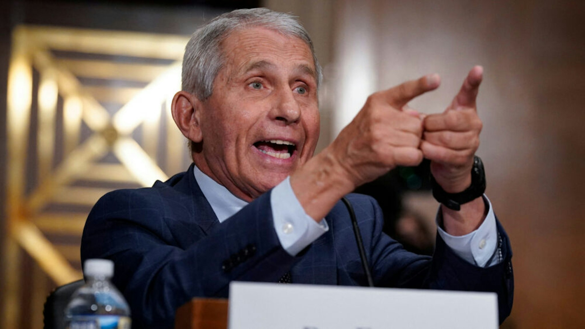 Dr. Anthony Fauci responds to accusations by Sen. Rand Paul, R-KY, as he testifies during the Senate Health, Education, Labor, and Pensions Committee hearing on Capitol Hill in Washington,DC on July 20, 2021.