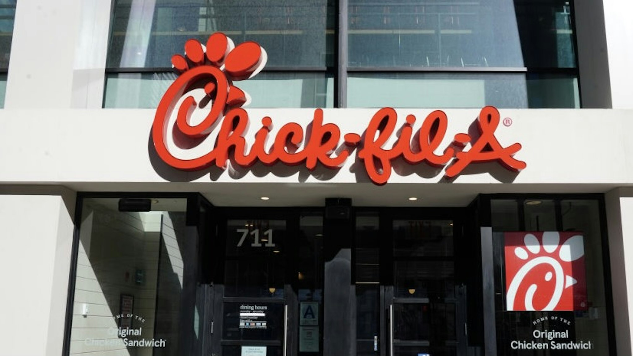 Daily Life In New York City Amid Coronavirus Outbreak NEW YORK, NEW YORK - MAY 12: An exterior view of Chick-fil-A during the coronavirus pandemic on May 12, 2020 in New York City. COVID-19 has spread to most countries around the world, claiming over 292,000 lives with over 4.3 million infections reported. (Photo by Cindy Ord/Getty Images) Cindy Ord / Staff via Getty Images