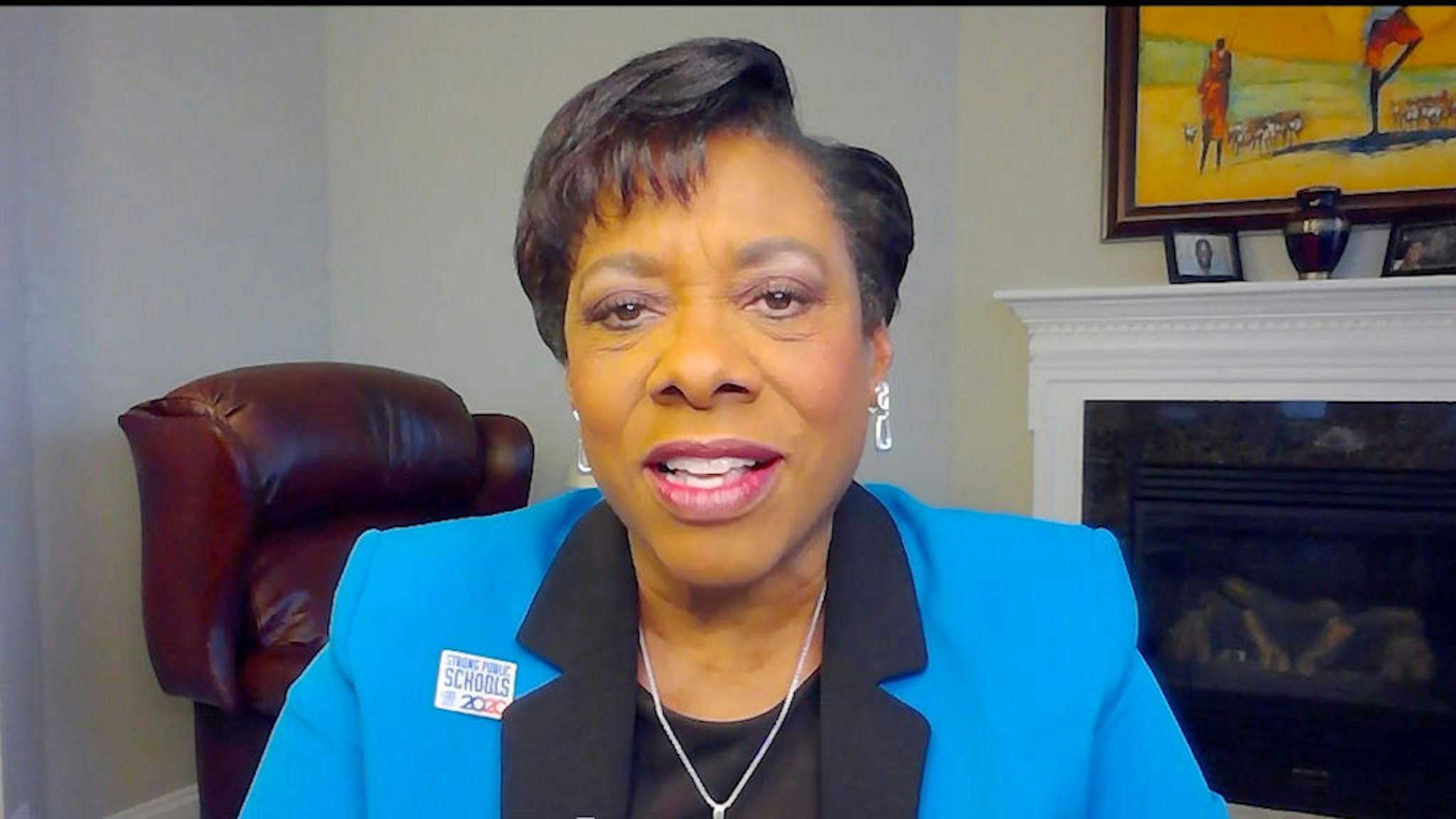 UNSPECIFIED - SEPTEMBER 26: In this screengrab Becky Pringle participates in Supercharge: Women All In, a virtual day of action hosted by Supermajority, on September 26, 2020 in United States.