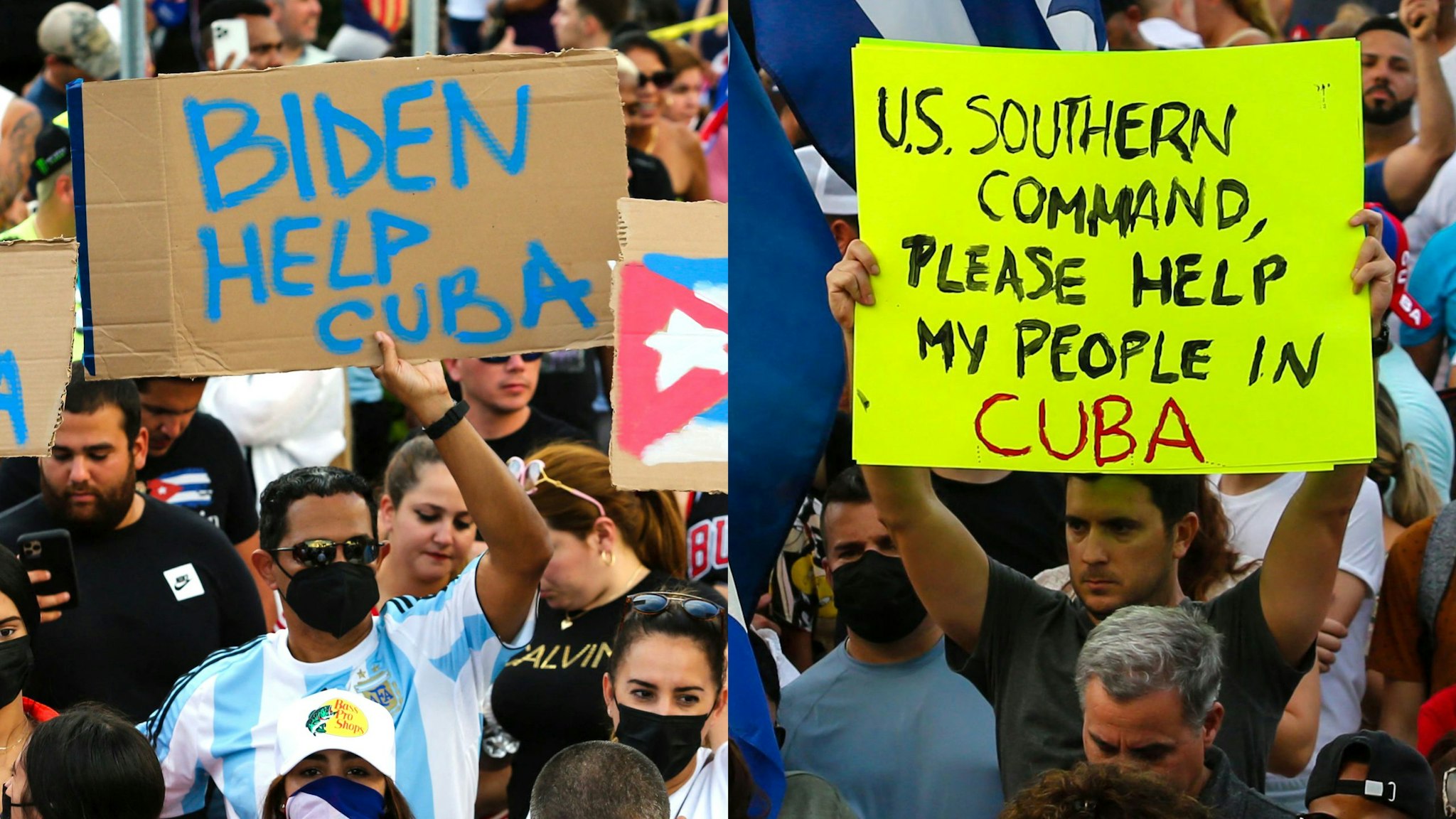 Photos from pro-Cuba rally in Miami