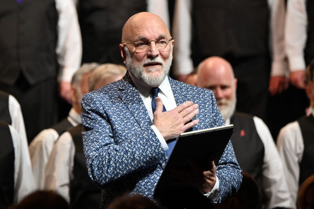 NEW YORK, NEW YORK - APRIL 29: Dr. Tim Seelig conducts the San Francisco Gay Men's Chorus at the "Gay Chorus Deep South" screening during the 2019 Tribeca Film Festival at Spring Studios on April 29, 2019 in New York City.