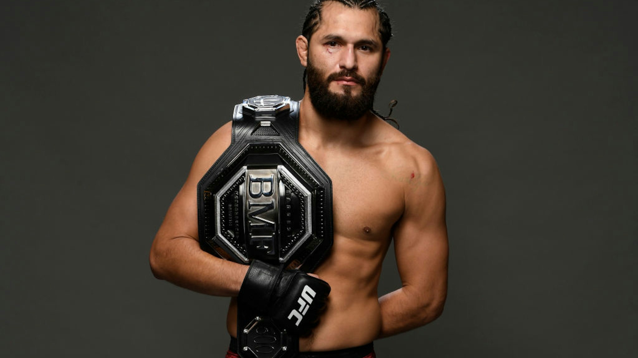 NEW YORK, NEW YORK - NOVEMBER 02: Jorge Masvidal poses for a portrait backstage during the UFC 244 event at Madison Square Garden on November 02, 2019 in New York City. (Photo by Mike Roach/Zuffa LLC via Getty Images)