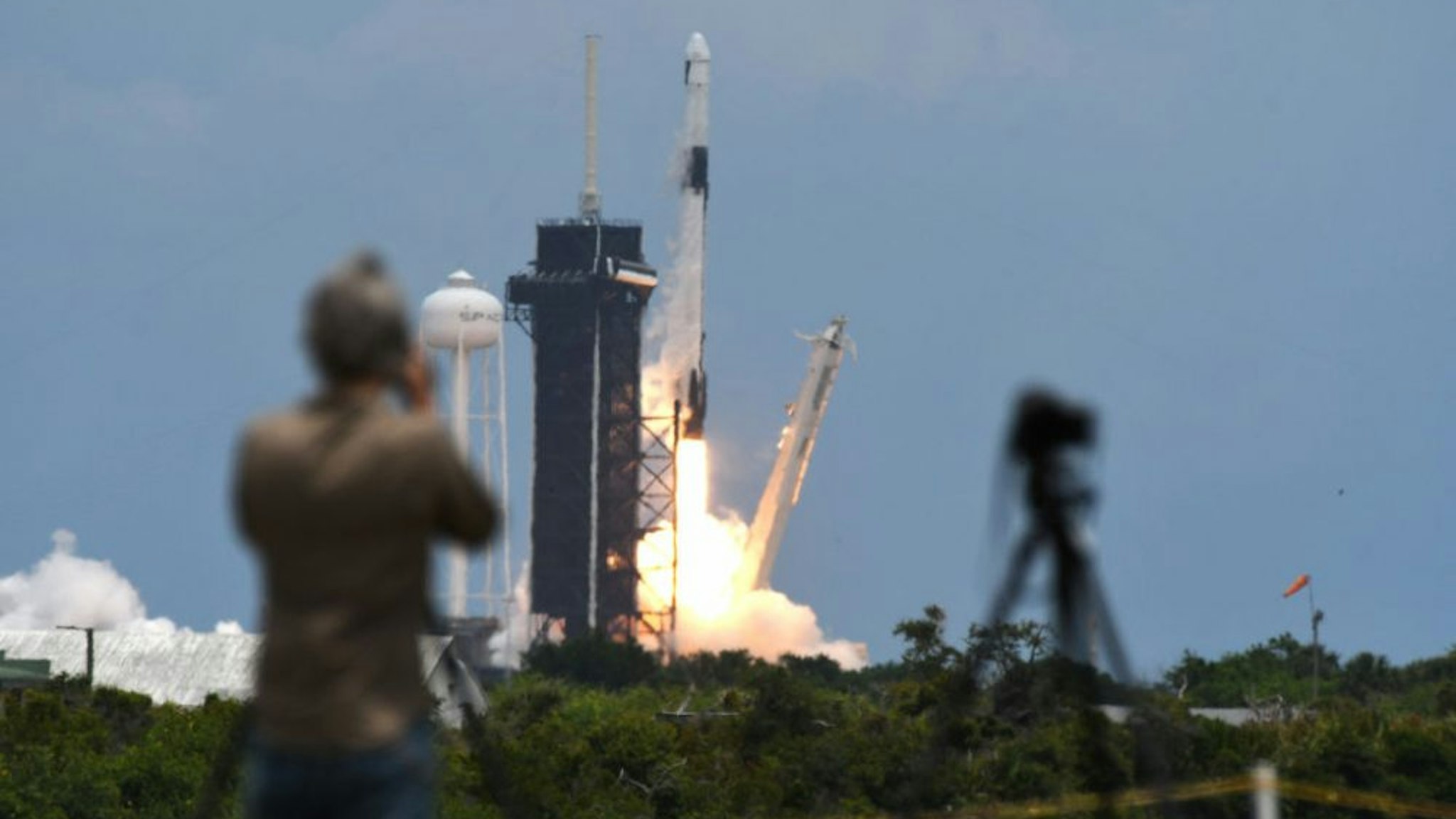 CAPE CANAVERAL, FLORIDA, UNITED STATES - 2021/06/03: A SpaceX Falcon 9 rocket with a Dragon 2 spacecraft carrying supplies to the International Space Station lifts off from pad 39A at the Kennedy Space Center. This is the 22nd resupply mission for NASA by SpaceX.