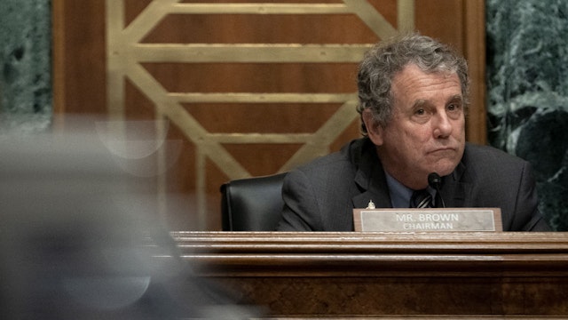 Senator Sherrod Brown, a Democrat from Ohio and chairman of the Senate Banking, Housing, and Urban Affairs Committee, listens during a confirmation hearing in Washington, D.C., U.S., on Tuesday, June 22, 2021