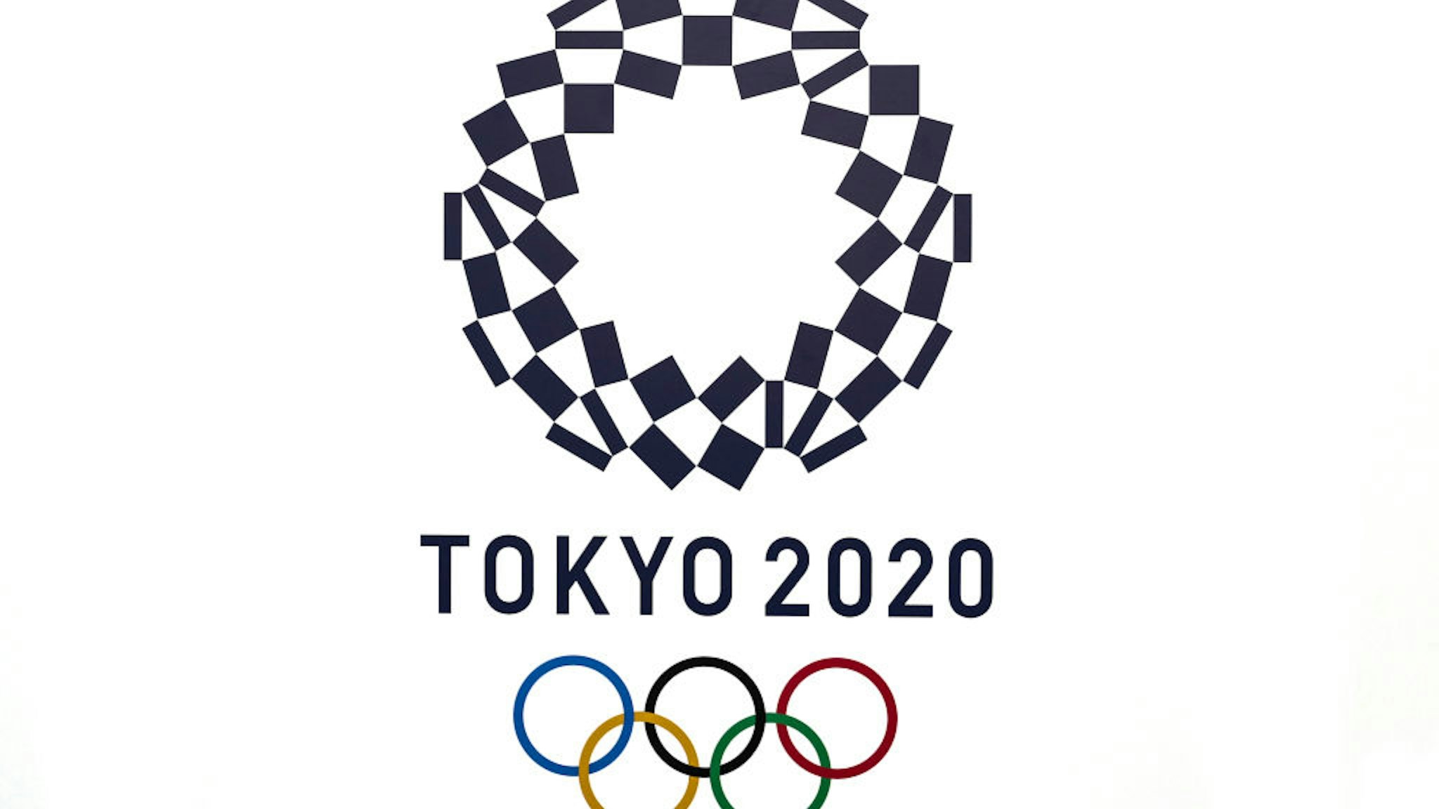 Tokyo 2020 logo during the Athletics kitting out session for the Tokyo Olympics 2020 at the Birmingham NEC, UK.