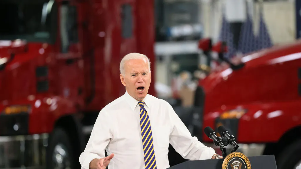Biden, At Mack Truck Facility, Brags He Drove 18-Wheeler