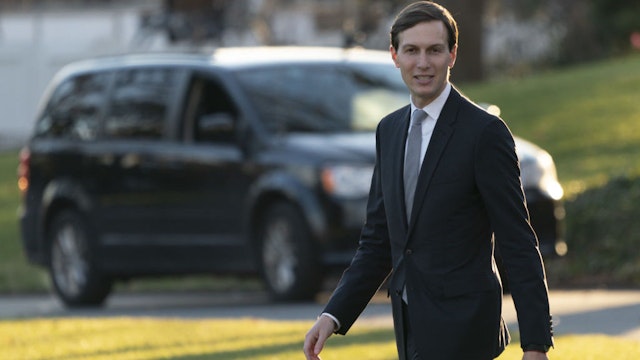 Jared Kushner, senior White House adviser, walks on the South Lawn of the White House in Washington, D.C., U.S., on Wednesday, Dec. 23, 2020. Trump's surprise attack Tuesday on Congress's historic coronavirus relief package left aid for millions of Americans hanging in the balance as the pandemic continues to batter the nation. Photographer: Chris Kleponis/Polaris/Bloomberg