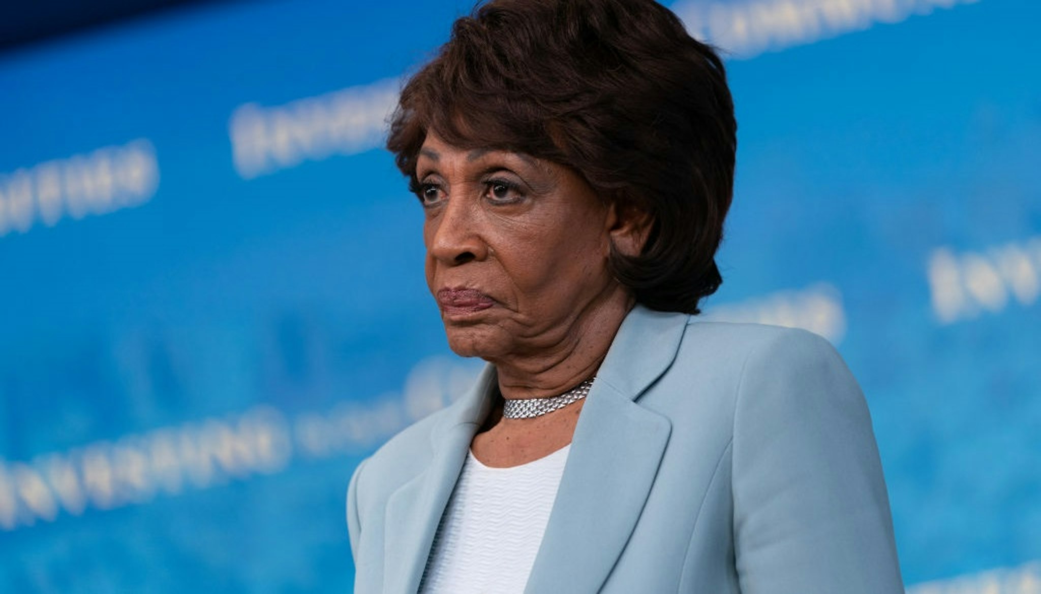Representative Maxine Waters, a Democrat from California, listens during an event in the Eisenhower Executive Office Building in Washington, D.C., U.S., on Tuesday, June 15, 2021.