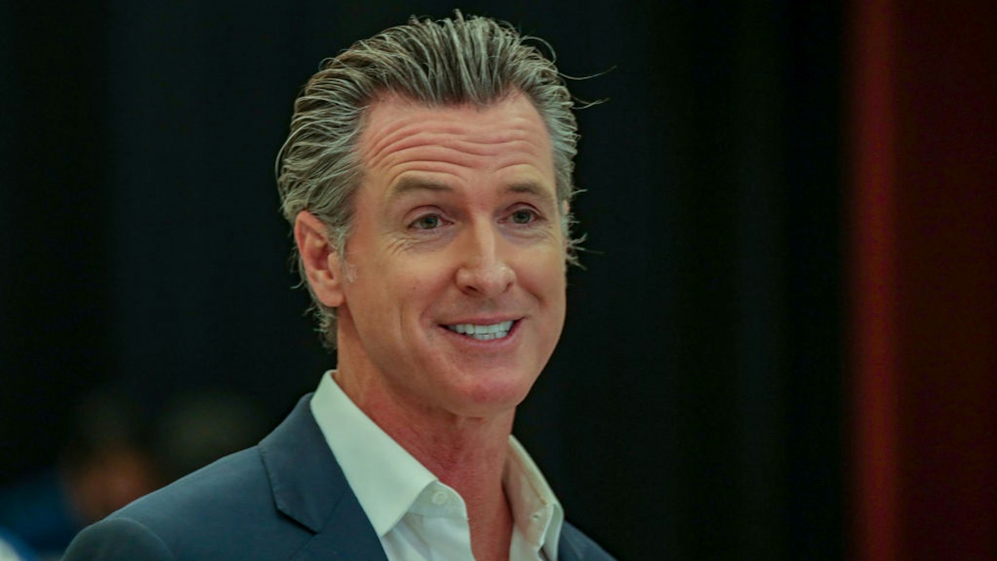 Bell Gardens, CA - July 14: Gov. Gavin Newsom presents the nation's largest rent relief program as Part of the $100 Billion California Comeback Plan.