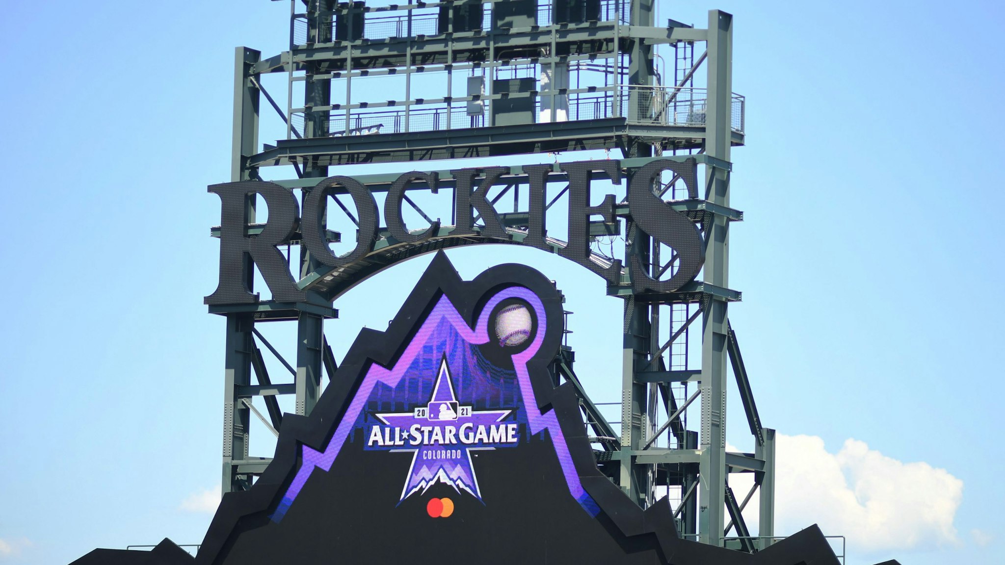 DENVER, COLORADO - JULY 7: Coors Field gets ready for the upcoming MLB All-Star Game on July 7, 2021 in Denver, Colorado.