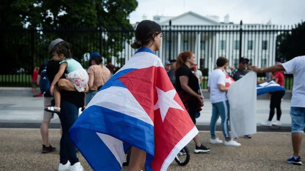 Cuba Protesters Covered in ‘Blood’ Stage Die-In Outside White House