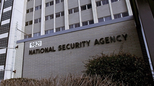 View of the National Security Agency (NS Fort Meade, UNITED STATES: View of the National Security Agency (NSA) in the Washington suburb of Fort Meade, Maryland, 25 January 2006. US President George W. Bush delivered a speech behind closed doors and met with employees in advance of Senate hearings on the much-criticized domestic surveillance. AFP PHOTO/Paul J. RICHARDS (Photo credit should read PAUL J. RICHARDS/AFP via Getty Images) PAUL J. RICHARDS / Staff via Getty Images