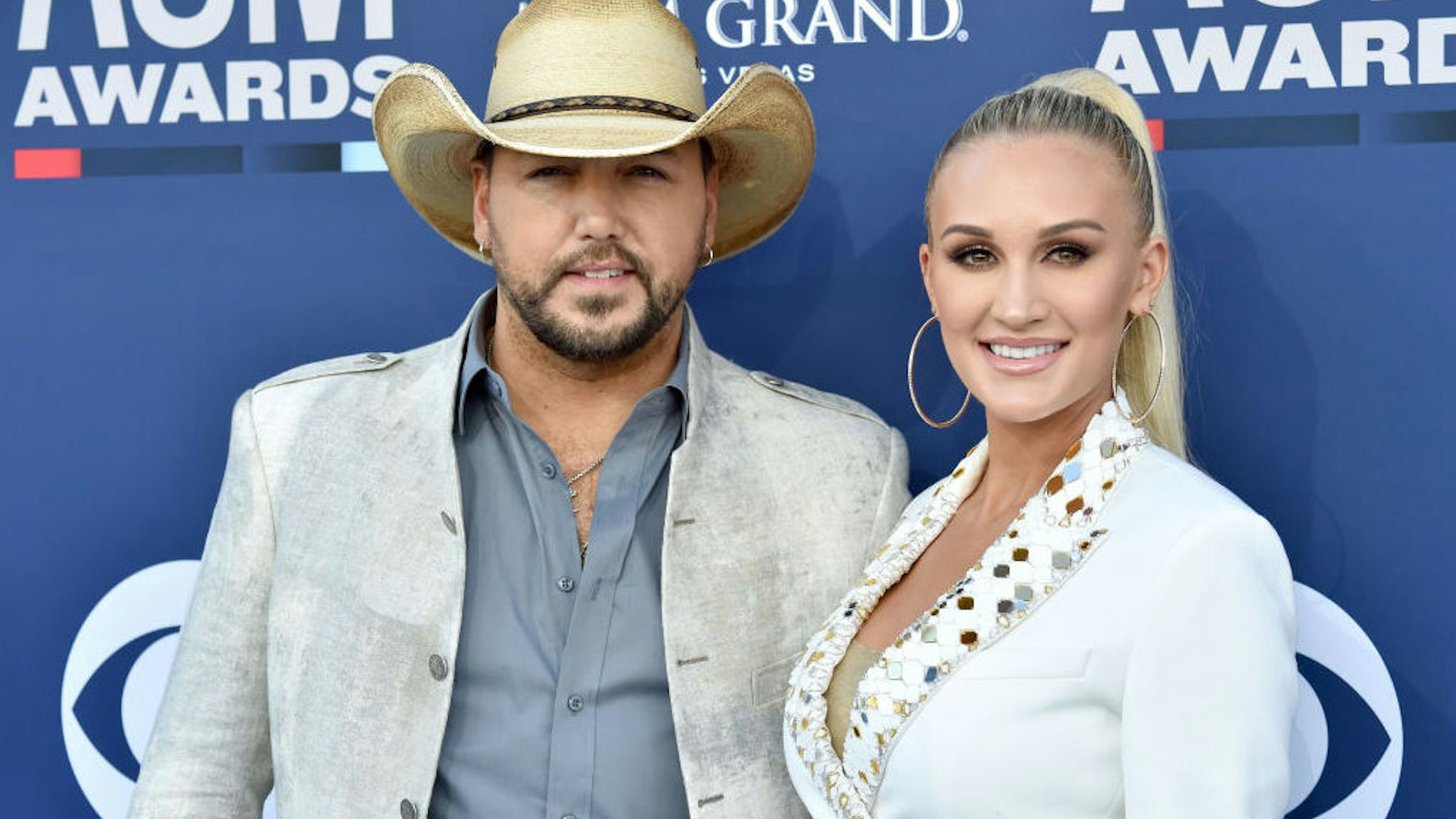 Jason Aldean and Brittany Aldean attends the 54th Academy Of Country Music Awards at MGM Grand Hotel & Casino on April 07, 2019 in Las Vegas, Nevada.