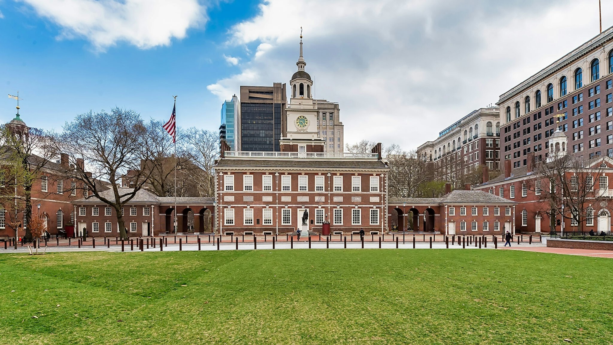 PHILADELPHIA, PA - MARCH 17: Independence Hall is closed to the public due to the coronavirus (COVID-19) outbreak on March 17, 2020 in Philadelphia, Pennsylvania. The tourism and entertainment industries have been hit hard by restrictions in response to the outbreak of COVID-19. (Photo by