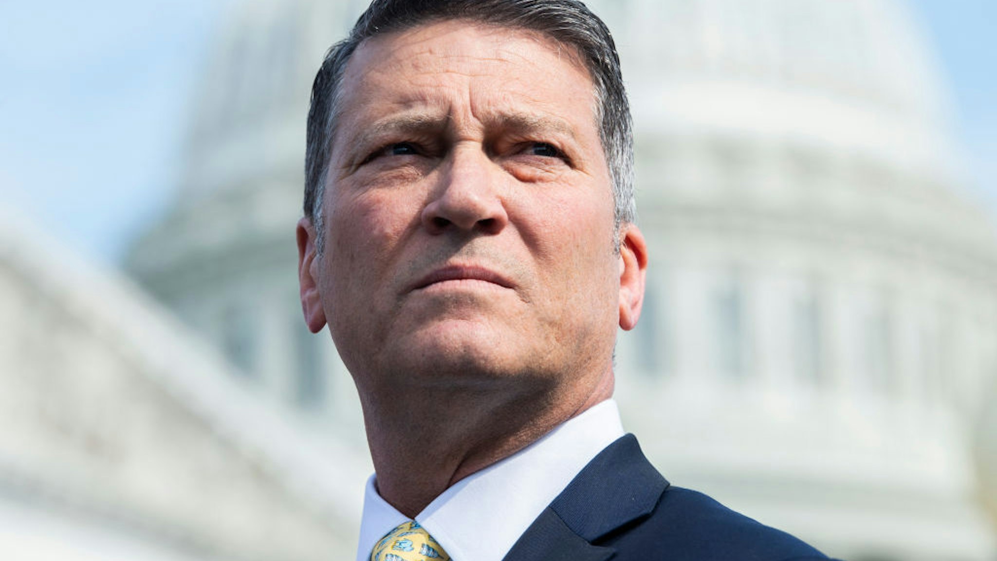Rep. Ronny Jackson, R-Texas, attends a news conference with the GOP Doctors Caucus on the origins of covid-19, the delta variant, and vaccines, outside of the Capitol on Thursday, July 22, 2021.