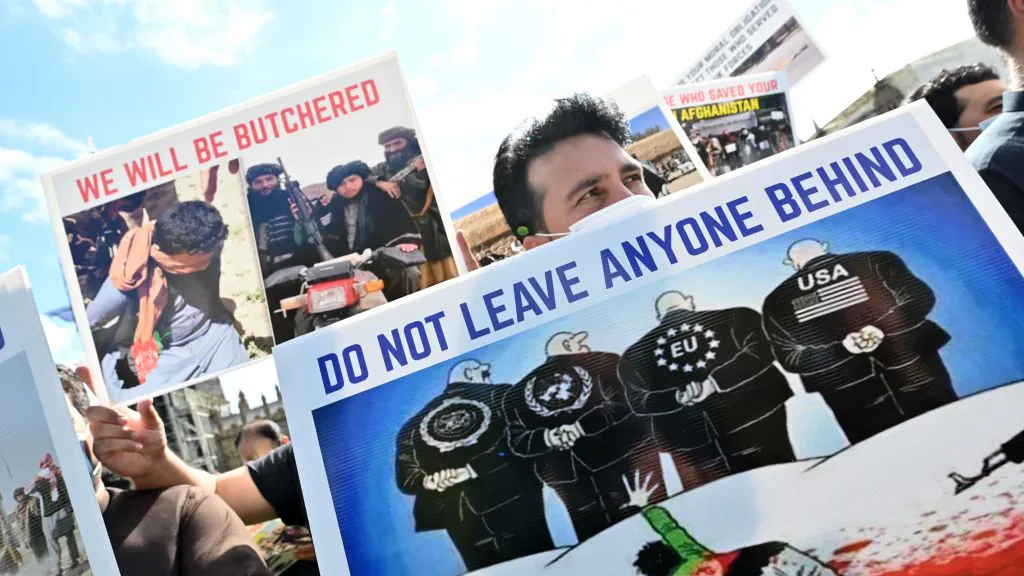 The Taliban Claimed It Wouldn’t Hurt Women, But Images Show Otherwise. The Terrorist Group Says It’s Being Framed.