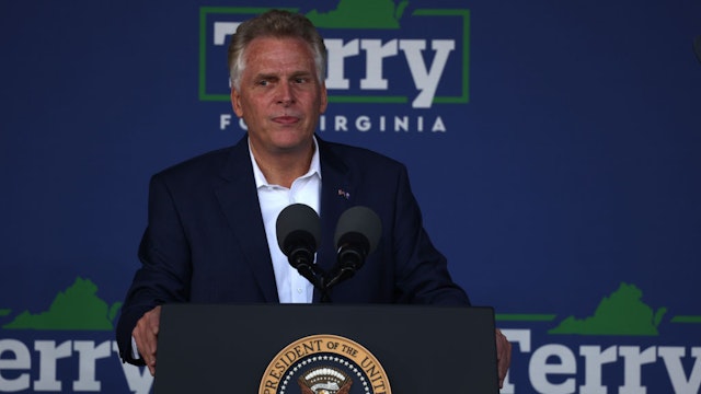 Virginia gubernatorial candidate Terry McAuliffe (D-VA) speaks at a campaign event at the Lubber Run Community Center on July 22, 2021 in Arlington, VA.
