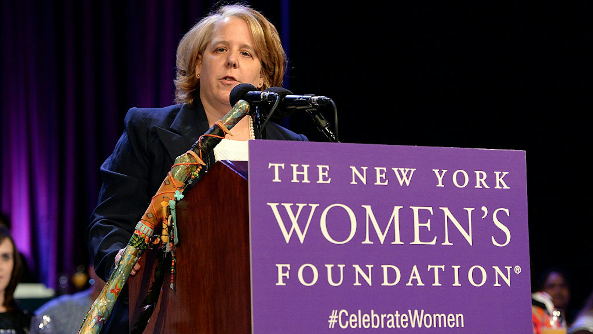 CWB honoree Roberta Kaplan speaks onstage during The New York Women's Foundation Celebrating Women Breakfast at Marriott Marquis Hotel on May 14, 2015 in New York City.