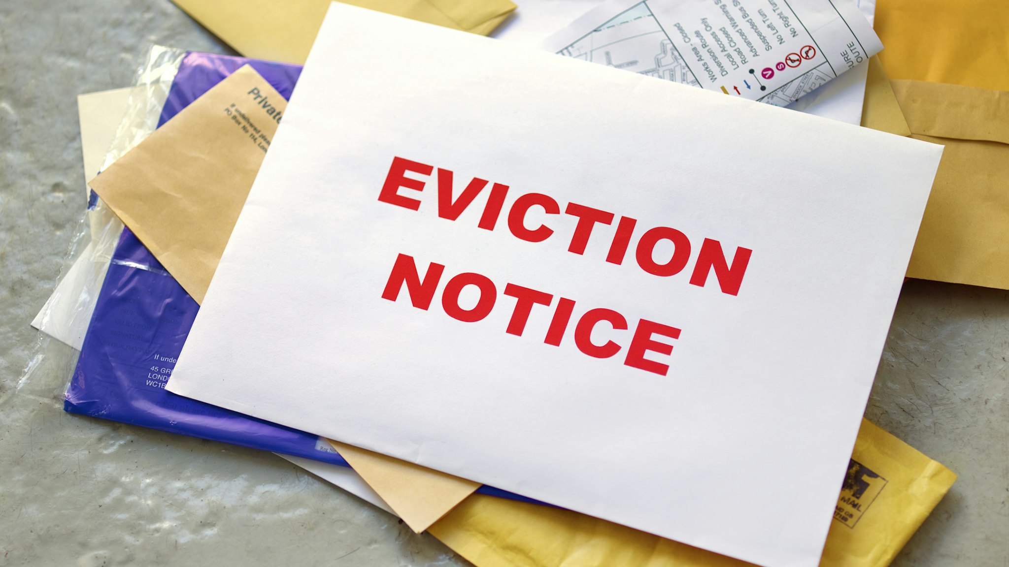 Eviction notice in the post - stock photo