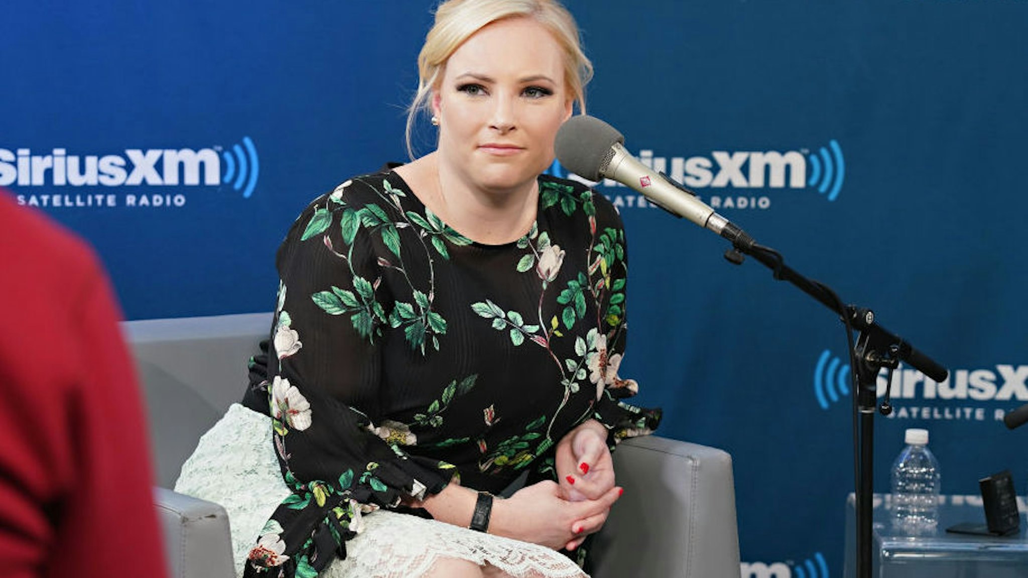 Meghan McCain joins host Julie Mason during a SiriusXM event on February 5, 2018 in New York City.